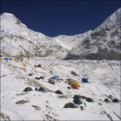 Xtreme Everest camp looking east to Cho Oyu