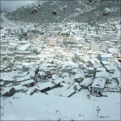 Namche covered in snow