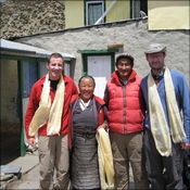 Roger and Nigel with Lodge owners at Dingboche